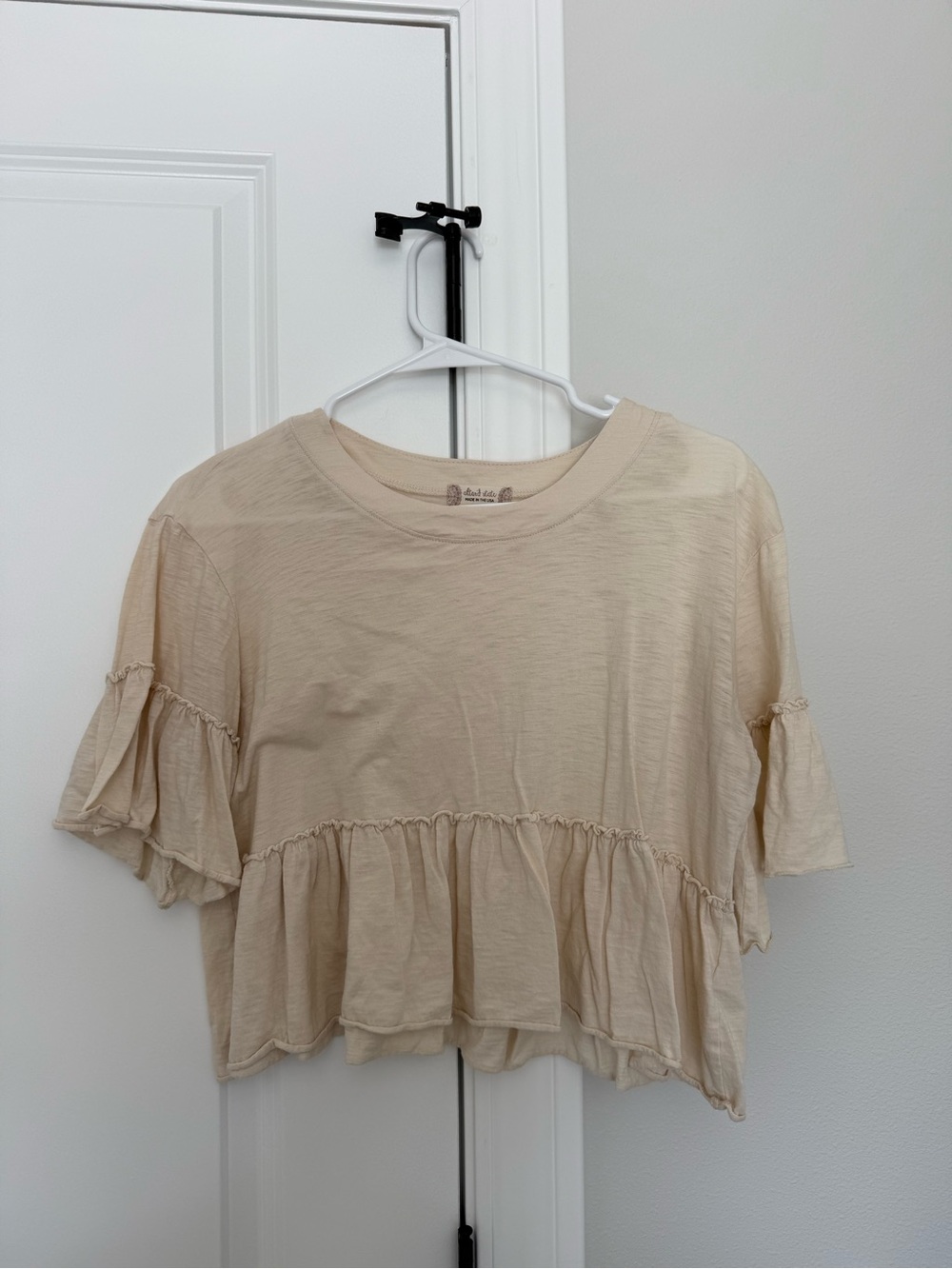 Altar'd State Cream Ruffle Top